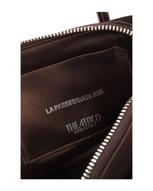 The Attico Brown La Passeggiata Mini Top Handle Bag