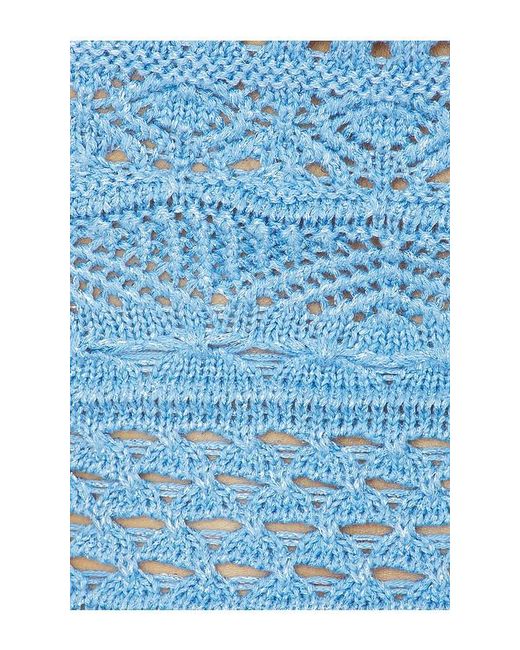 retroféte Blue Damira Crochet Top