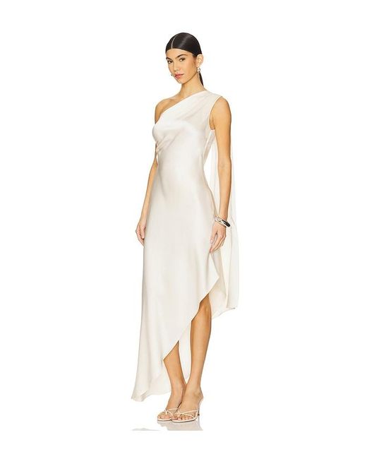 LAPOINTE White One-Shoulder-Kleid Aus Satin