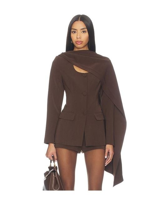 Line & Dot Brown Nimah Scarf Blazer