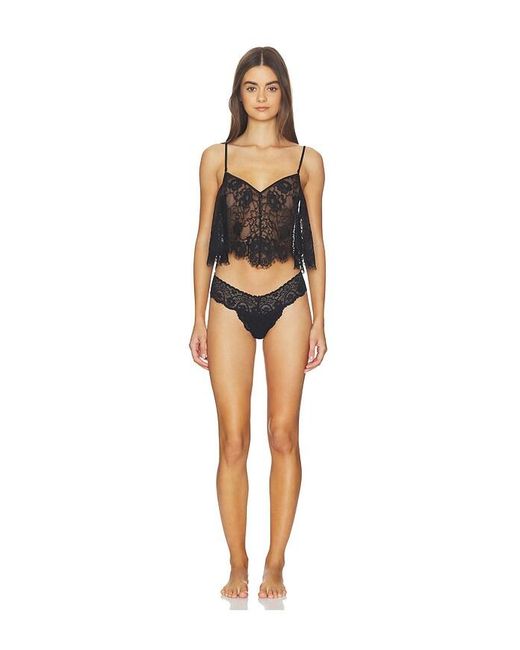 Fleur du Mal Black Juliet Lace Flutter Cami Top