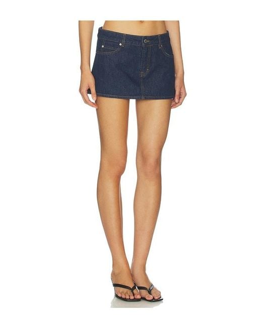 GRLFRND Blue Evette Micro Skort