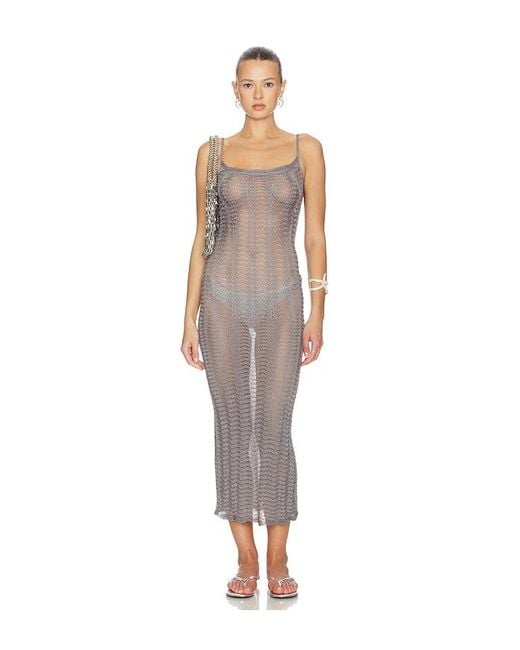 Lovers + Friends Natural Oliviyah Wavy Knit Midi Dress