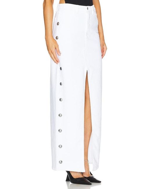 3x1 White Elizabella Long Skirt