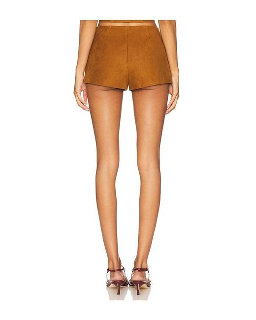 Lovers + Friends Brown Noella Faux Suede Short