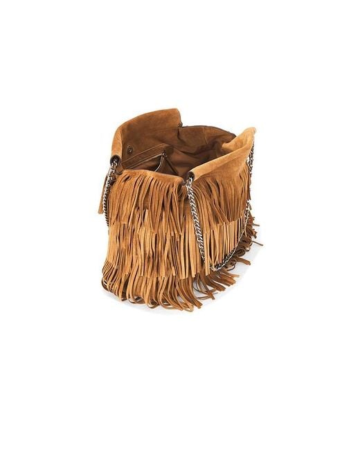 Tory Burch Brown Fleming Fringe Hobo Bag