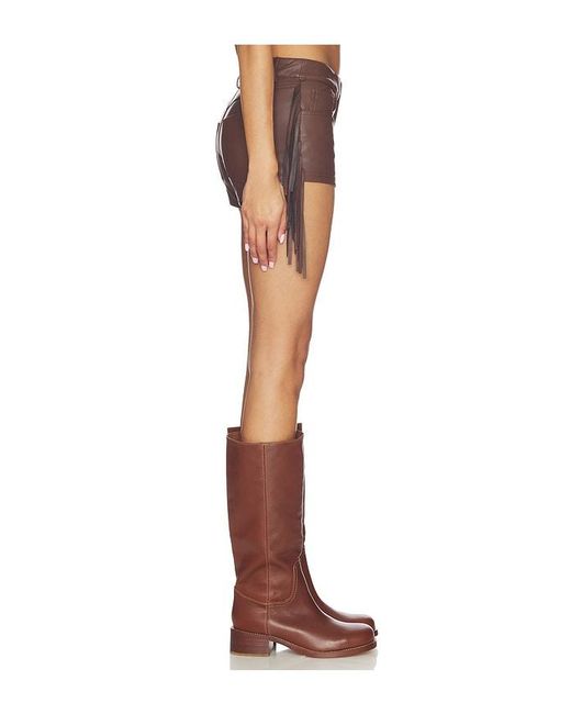 superdown Brown Karina Fringe Short