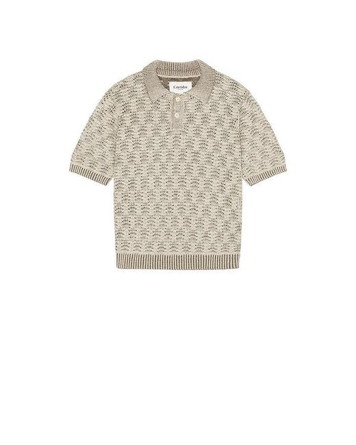 Corridor NYC Gray Cable Lace Polo for men