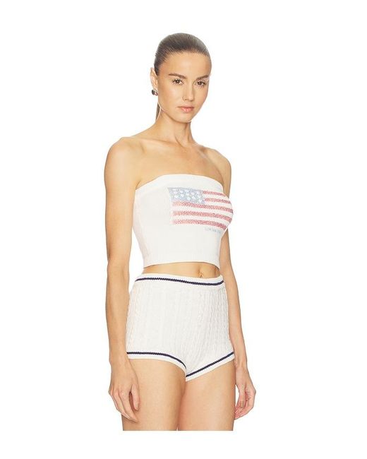 LoveShackFancy White Deserae Tube Top