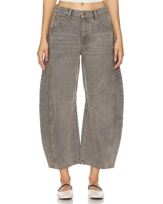 Free People Brown X We The Free Good Luck Mid Rise Barrel