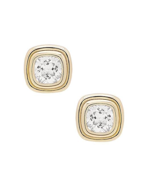 Shashi Metallic Cushion Bezel Stud