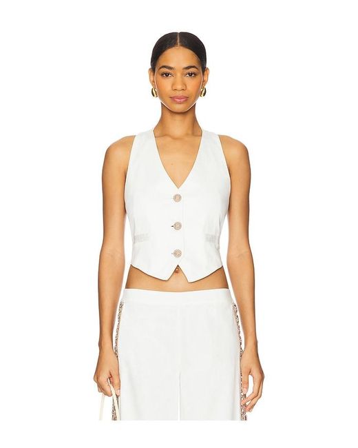 MY BEACHY SIDE White Coconut V Neck Vest
