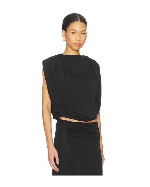 The Line By K Black Bobi Draped Shell Top