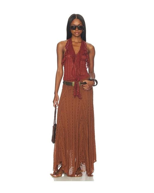 MORE TO COME Brown Karina Maxi Skirt
