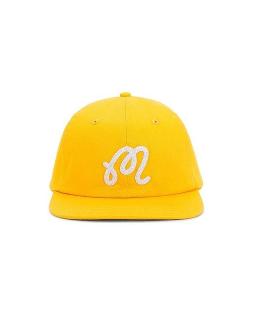 Malbon Golf Yellow M Script Chainstitch Painters Hat for men