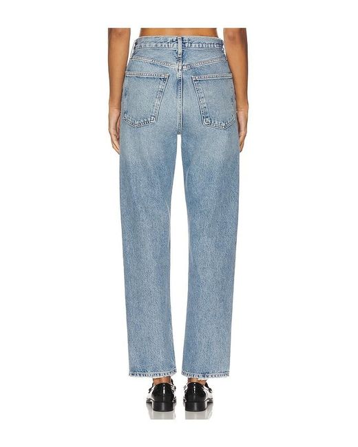 Agolde Blue 90S Pinch Waist High Rise Straight Jeans