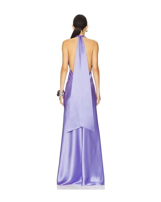 SAU LEE Purple Pearl Gown