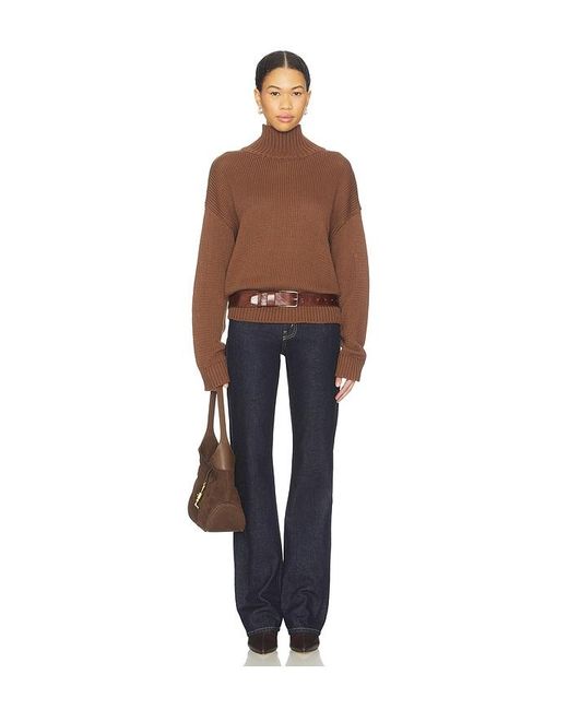 SNDY'S Brown Elm High Neck Knit Jumper