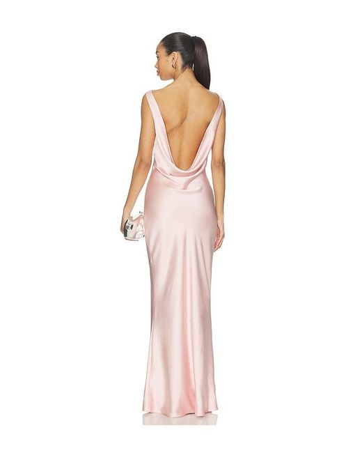Norma Kamali Multicolor Sleeveless Low Back Drape Gown