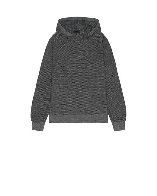 Vince Black Jacquard Long Sleeve Hoodie for men