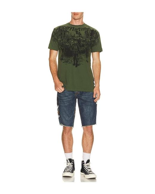Affliction Green Ghost Army Short Sleeve Tee for men