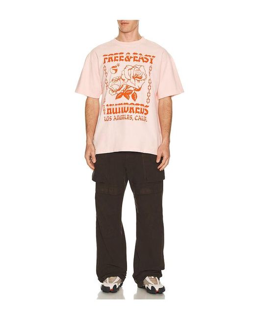 The Hundreds Orange X Free And Easy Rose T-Shirt for men