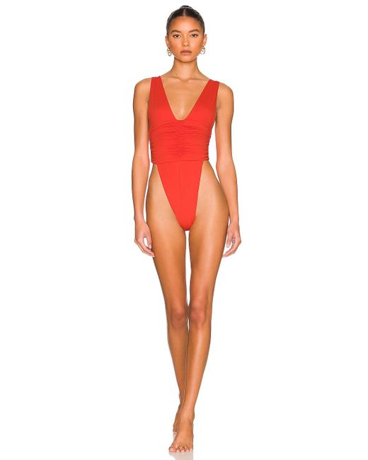 RIOT SWIM Echo One Piece In Coral Orange Lyst