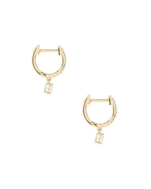 EF Collection Metallic Oval Drop Diamond Mini Huggie Earrings