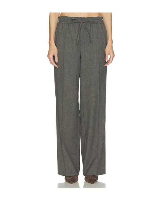 Helsa Gray Wool Blend Drawcord Trousers
