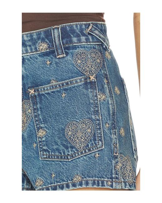 Free People Blue X We The Free Bettie Embroidered Short