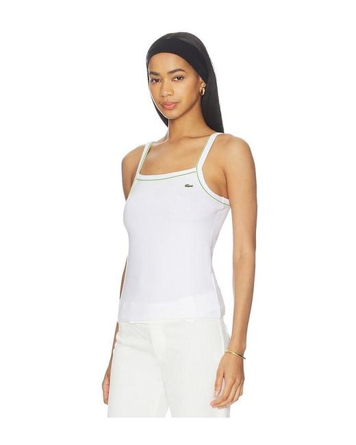 Lacoste White Jersey Tank