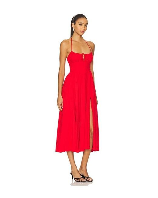 MAJORELLE Red Summer Midi Dress