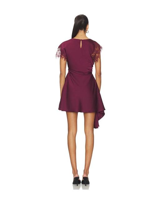 AMUR Red Zina Ruched Mini Dress