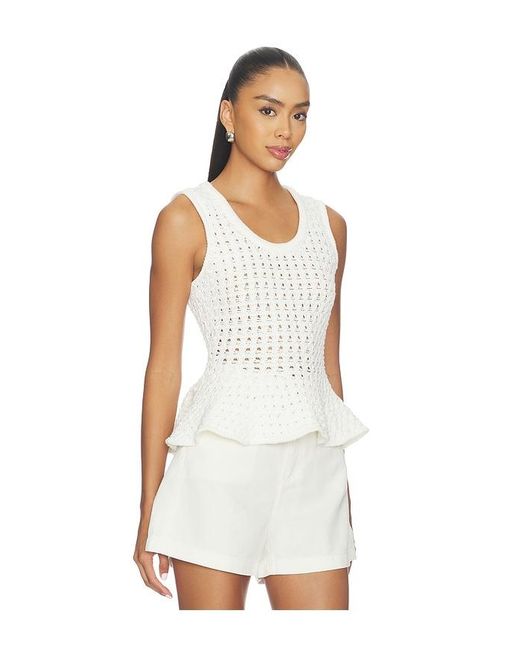 Pistola White Anna Peplum Sweater Tank