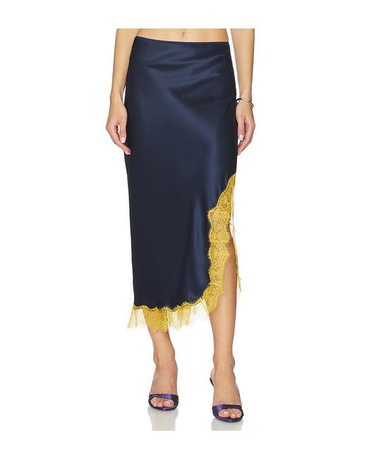 La Ligne Blue Lace Slip Skirt