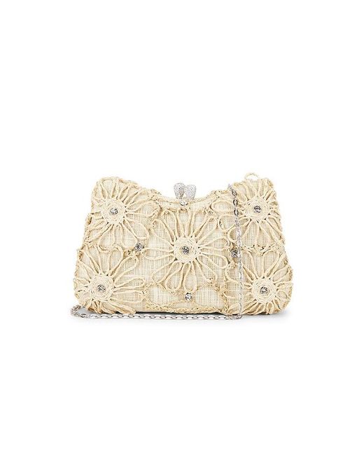 Emm Kuo Natural Gustavia Raffia Flower Clutch