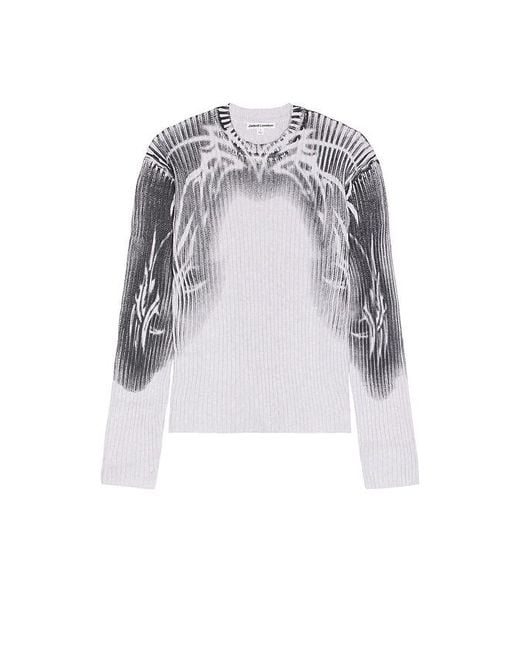 Jaded London White Tattoo Spray Knit Sweater for men