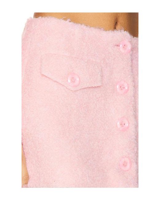 YUHAN WANG Pink Fluffy Buttoned Mini Skirt