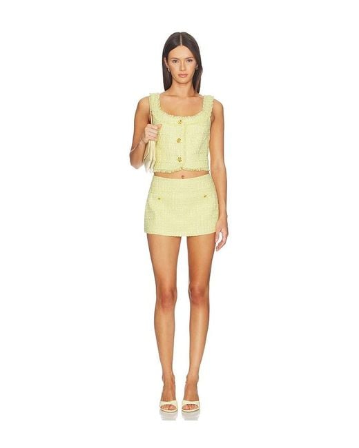Alice + Olivia Yellow Mace Mni Skort