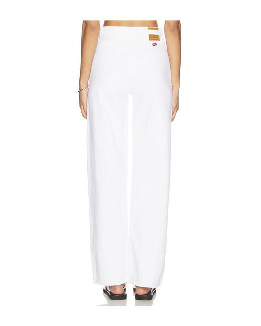 Levi's White Ribcage Wide Leg Belted