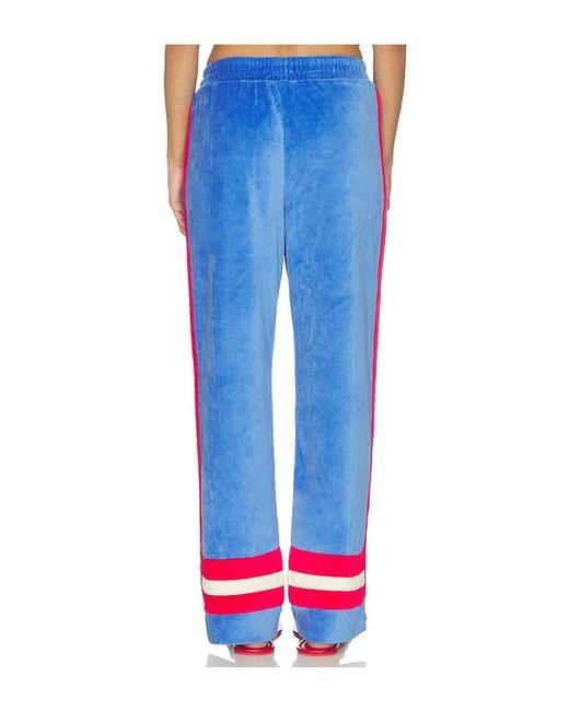 Araminta James Blue Velour Stripe Trackpant