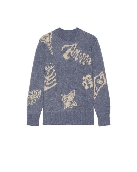 Oas Blue Symo Pino Crewneck Sweater for men