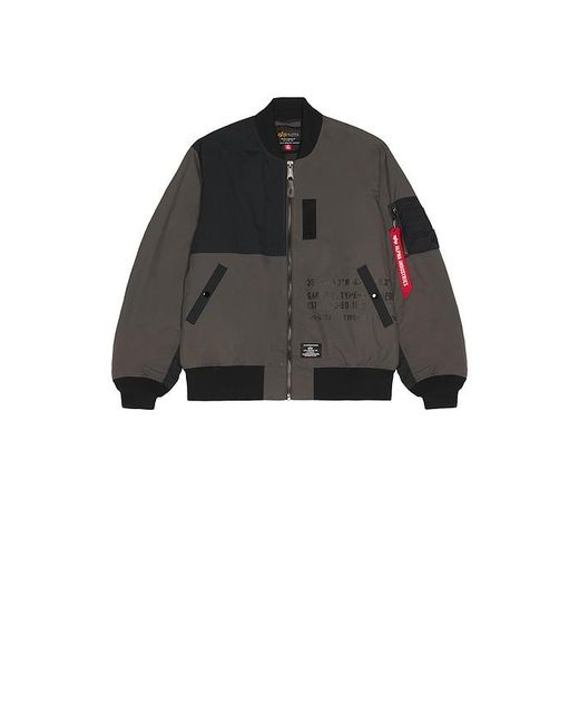 Alpha Industries Gray 2B Relaxed Patchwork Flight Jacket for men