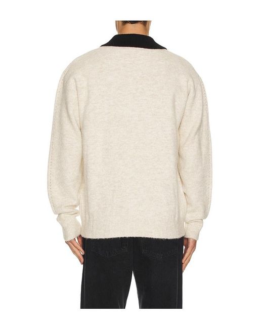 we11done Natural Brushed Contrast Knit Top for men