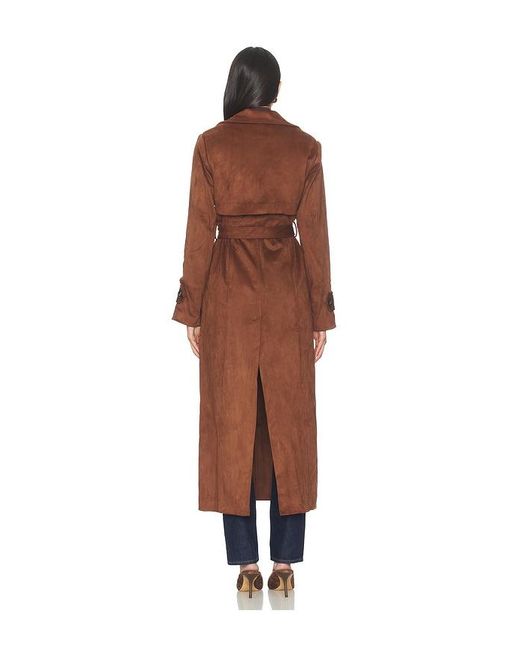SNDY'S Brown Sutton Faux Suede Trench Coat