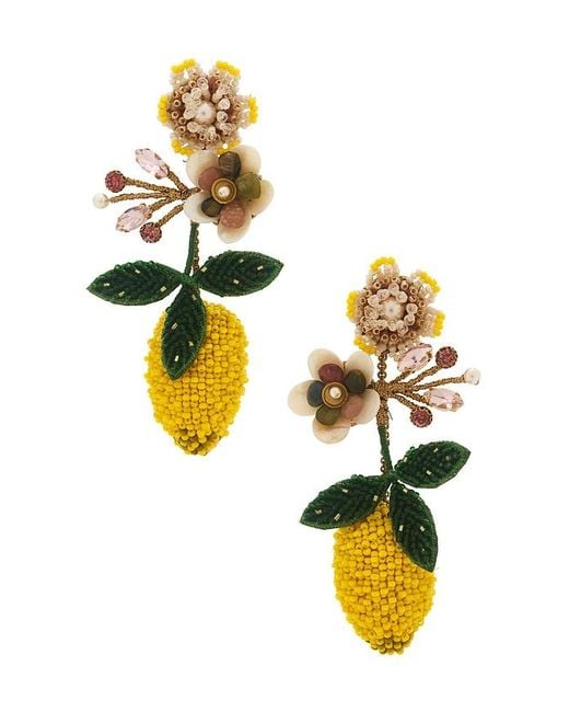 Deepa Gurnani Metallic Lemon Earrings