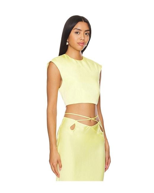 Bardot Yellow Anya Satin Top