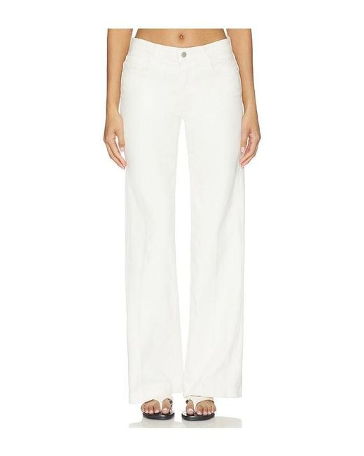 L'Agence White Joanne Wide Leg Jeans