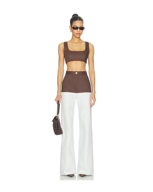Matthew Bruch White High-Waist Combo Jeans