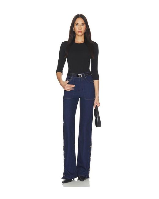 Veronica Beard Blue Crosbie High Rise Wide Leg Jeans